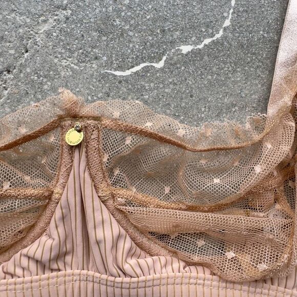 GOOSEBERRY INTIMATES TAN BALCONETTE BRA SZ M - Picture 3 of 4